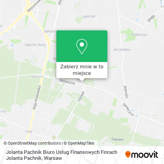 Mapa Jolanta Pachnik Biuro Usług Finansowych Finrach Jolanta Pachnik