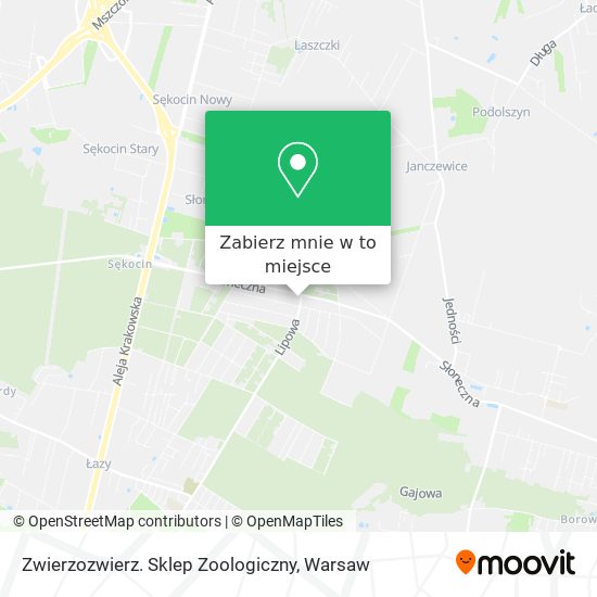 Mapa Zwierzozwierz. Sklep Zoologiczny