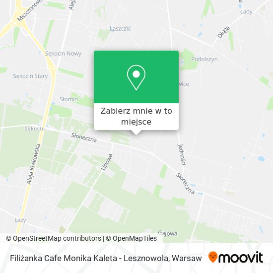 Mapa Filiżanka Cafe Monika Kaleta - Lesznowola