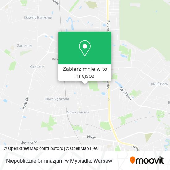 Mapa Niepubliczne Gimnazjum w Mysiadle