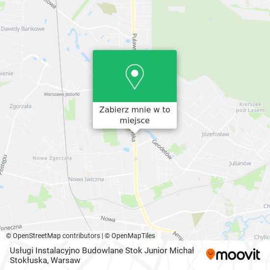 Mapa Usługi Instalacyjno Budowlane Stok Junior Michał Stokłuska