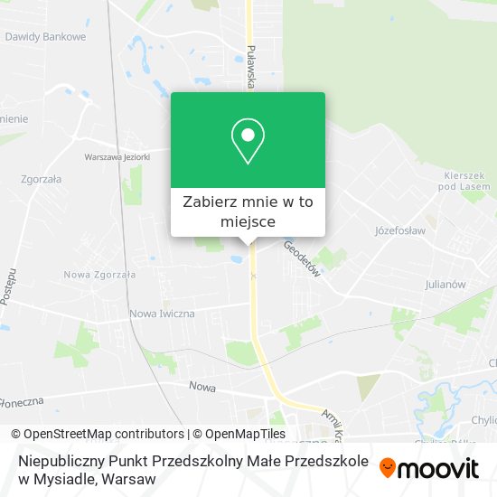 Mapa Niepubliczny Punkt Przedszkolny Małe Przedszkole w Mysiadle