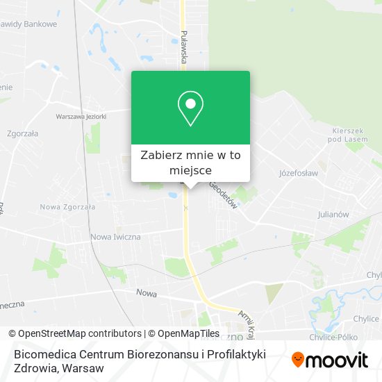 Mapa Bicomedica Centrum Biorezonansu i Profilaktyki Zdrowia