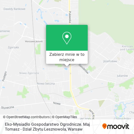 Mapa Eko-Mysiadło Gospodarstwo Ogrodnicze. Maj Tomasz - Dział Zbytu Lesznowola