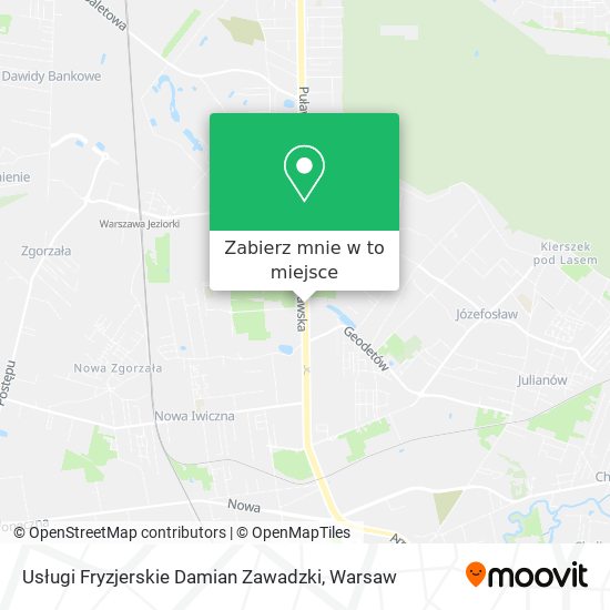 Mapa Usługi Fryzjerskie Damian Zawadzki