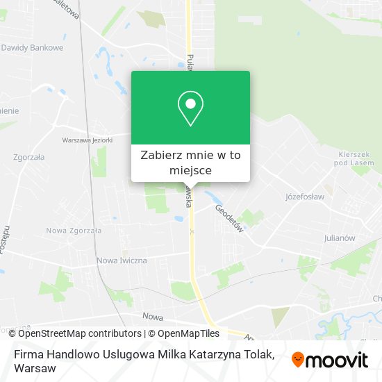 Mapa Firma Handlowo Uslugowa Milka Katarzyna Tolak