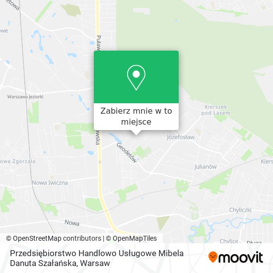 Mapa Przedsiębiorstwo Handlowo Usługowe Mibela Danuta Szałańska