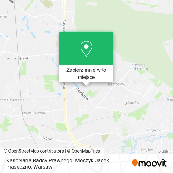Mapa Kancelaria Radcy Prawnego. Moszyk Jacek Piaseczno