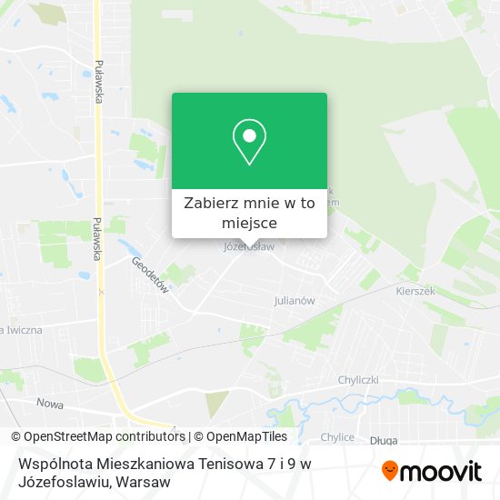 Mapa Wspólnota Mieszkaniowa Tenisowa 7 i 9 w Józefoslawiu