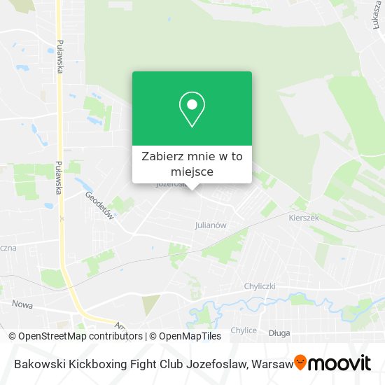 Mapa Bakowski Kickboxing Fight Club Jozefoslaw