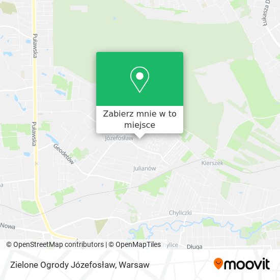 Mapa Zielone Ogrody Józefosław