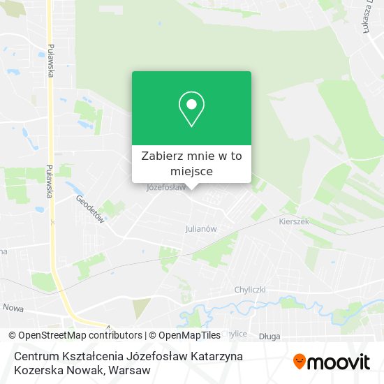 Mapa Centrum Kształcenia Józefosław Katarzyna Kozerska Nowak