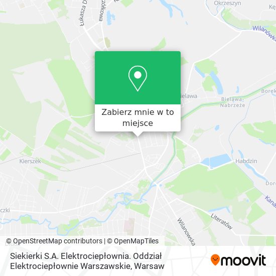 Mapa Siekierki S.A. Elektrociepłownia. Oddział Elektrociepłownie Warszawskie