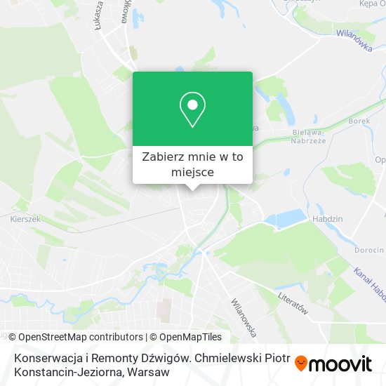 Mapa Konserwacja i Remonty Dźwigów. Chmielewski Piotr Konstancin-Jeziorna