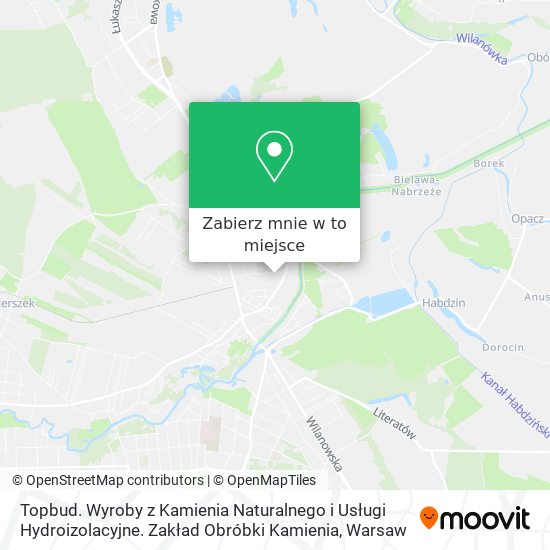 Mapa Topbud. Wyroby z Kamienia Naturalnego i Usługi Hydroizolacyjne. Zakład Obróbki Kamienia