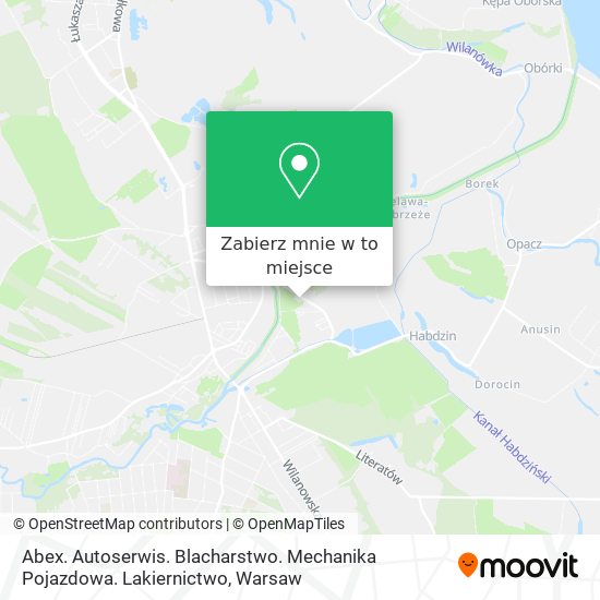 Mapa Abex. Autoserwis. Blacharstwo. Mechanika Pojazdowa. Lakiernictwo