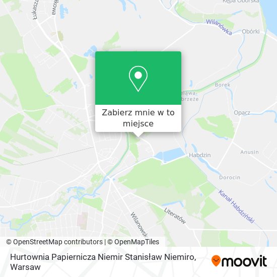 Mapa Hurtownia Papiernicza Niemir Stanisław Niemiro