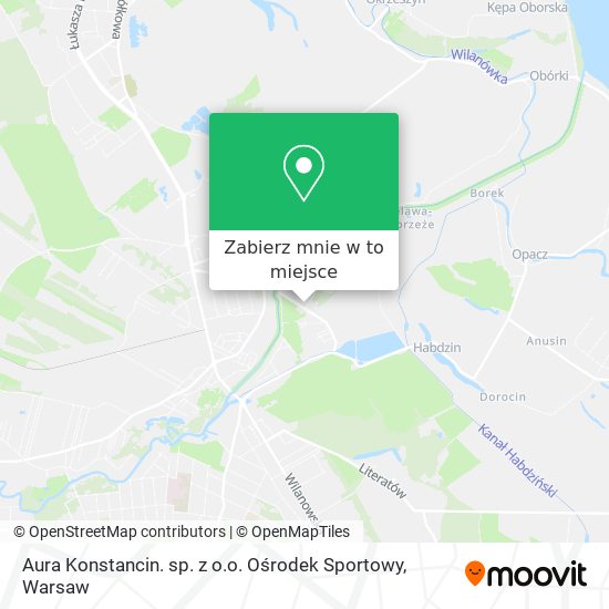 Mapa Aura Konstancin. sp. z o.o. Ośrodek Sportowy