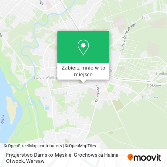 Mapa Fryzjerstwo Damsko-Męskie. Grochowska Halina Otwock