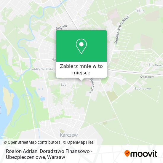 Mapa Rosłon Adrian. Doradztwo Finansowo - Ubezpieczeniowe