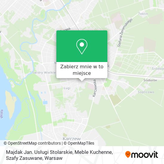 Mapa Majdak Jan. Usługi Stolarskie, Meble Kuchenne, Szafy Zasuwane