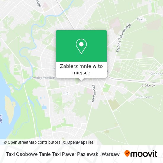 Mapa Taxi Osobowe Tanie Taxi Paweł Paziewski