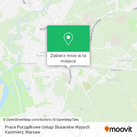 Mapa Prace Porządkowe Usługi Ślusarskie Wypych Kazimierz