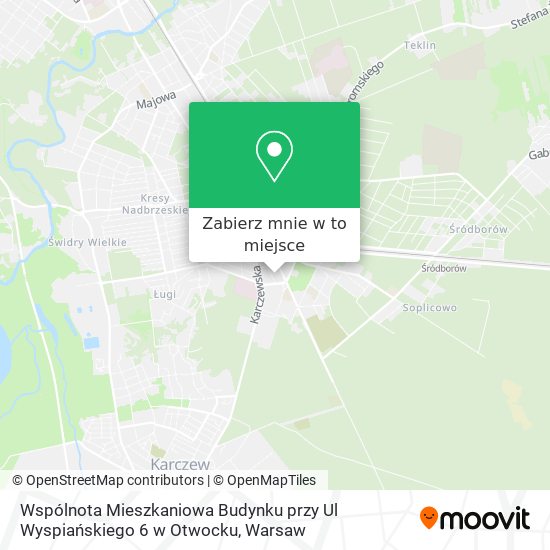 Mapa Wspólnota Mieszkaniowa Budynku przy Ul Wyspiańskiego 6 w Otwocku