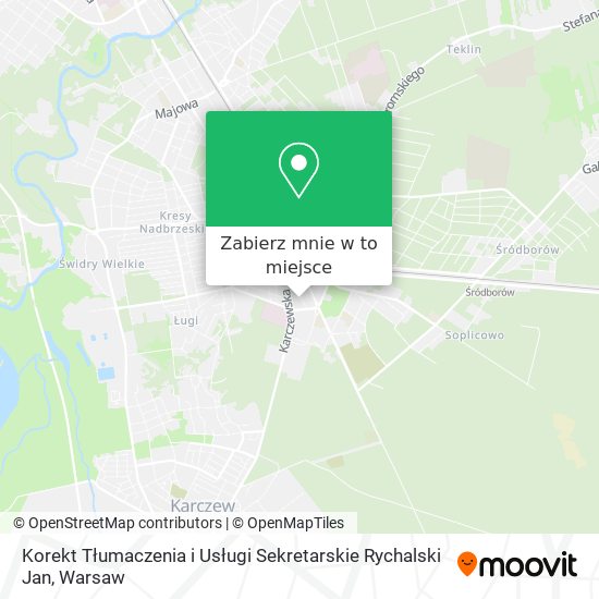 Mapa Korekt Tłumaczenia i Usługi Sekretarskie Rychalski Jan