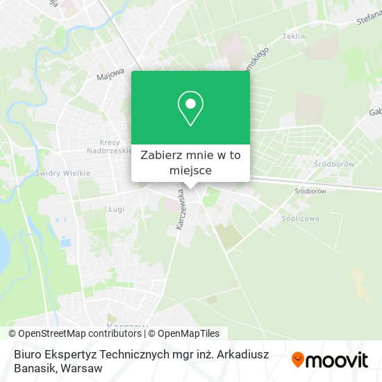 Mapa Biuro Ekspertyz Technicznych mgr inż. Arkadiusz Banasik