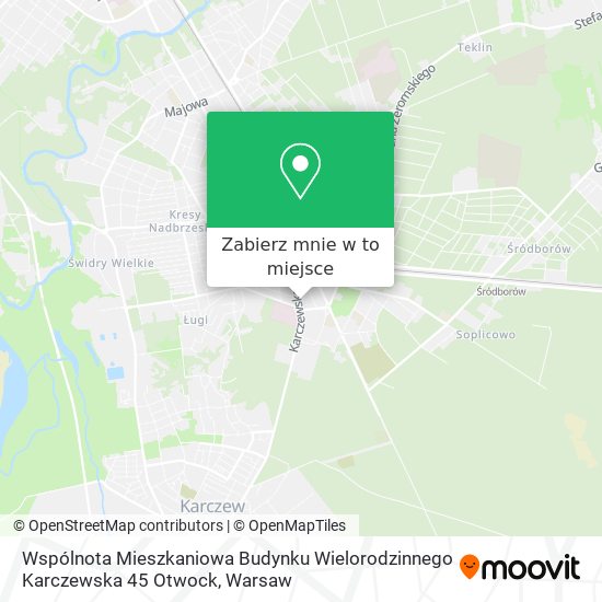 Mapa Wspólnota Mieszkaniowa Budynku Wielorodzinnego Karczewska 45 Otwock