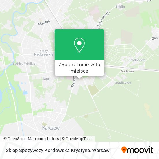 Mapa Sklep Spożywczy Kordowska Krystyna