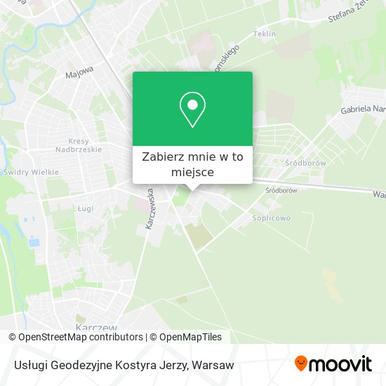 Mapa Usługi Geodezyjne Kostyra Jerzy