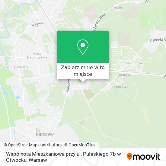 Mapa Wspólnota Mieszkaniowa przy ul. Pułaskiego 7b w Otwocku