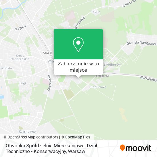 Mapa Otwocka Spółdzielnia Mieszkaniowa. Dział Techniczno - Konserwacyjny