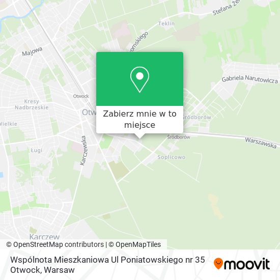 Mapa Wspólnota Mieszkaniowa Ul Poniatowskiego nr 35 Otwock