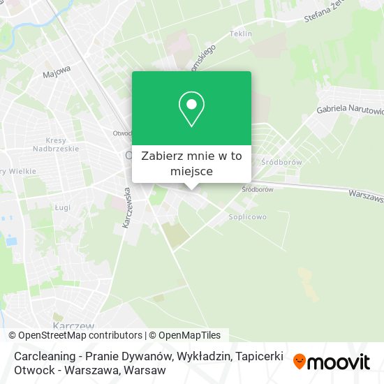 Mapa Carcleaning - Pranie Dywanów, Wykładzin, Tapicerki Otwock - Warszawa