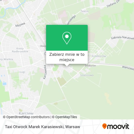 Mapa Taxi Otwock Marek Karasiewski