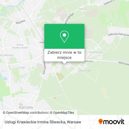 Mapa Usługi Krawieckie Irmina Śliwecka