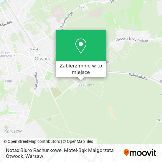 Mapa Notax Biuro Rachunkowe. Motel-Bąk Małgorzata Otwock