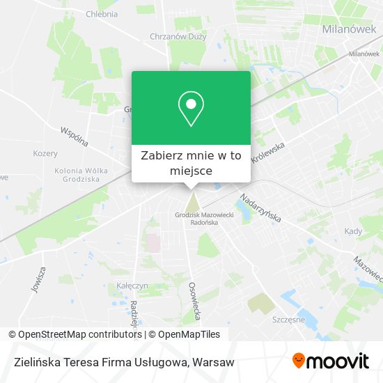 Mapa Zielińska Teresa Firma Usługowa