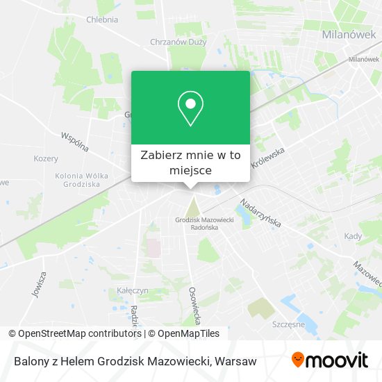 Mapa Balony z Helem Grodzisk Mazowiecki