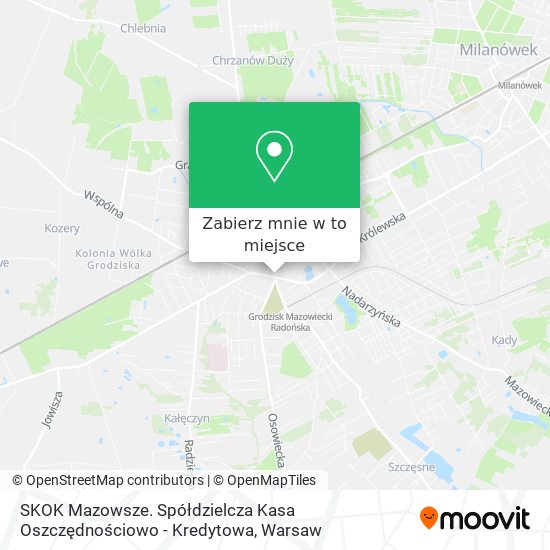 Mapa SKOK Mazowsze. Spółdzielcza Kasa Oszczędnościowo - Kredytowa