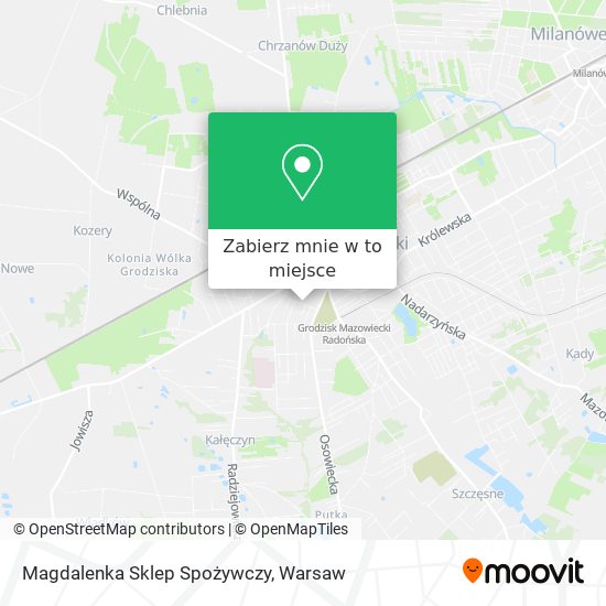 Mapa Magdalenka Sklep Spożywczy