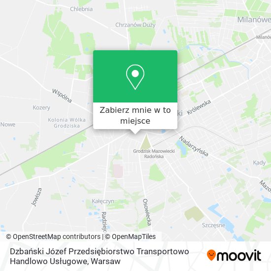 Mapa Dzbański Józef Przedsiębiorstwo Transportowo Handlowo Usługowe