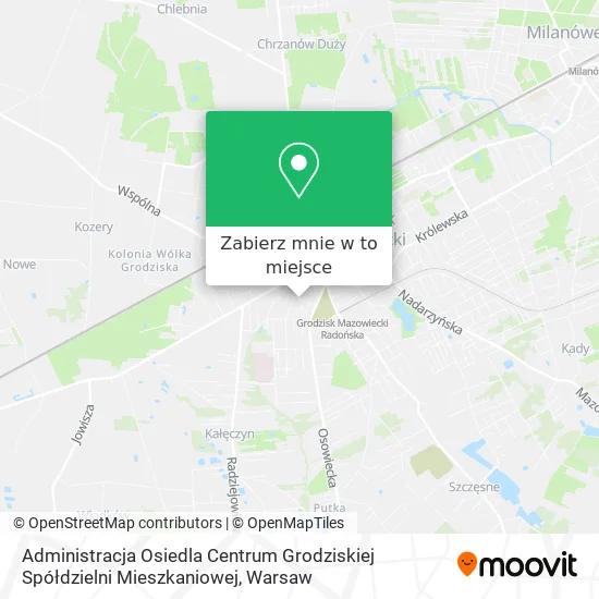 Mapa Administracja Osiedla Centrum Grodziskiej Spółdzielni Mieszkaniowej