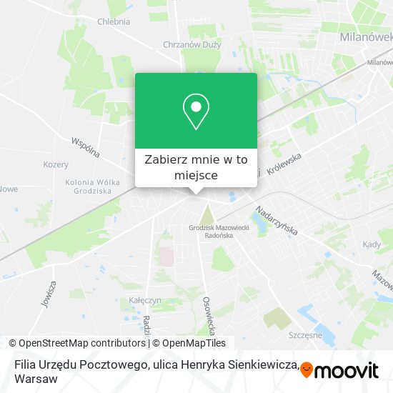 Mapa Filia Urzędu Pocztowego, ulica Henryka Sienkiewicza