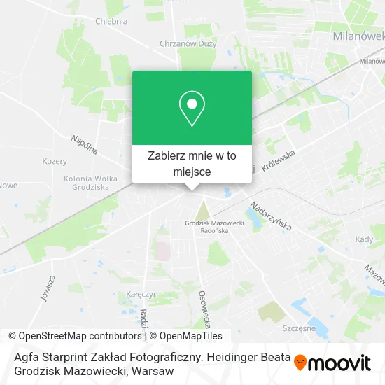 Mapa Agfa Starprint Zakład Fotograficzny. Heidinger Beata Grodzisk Mazowiecki