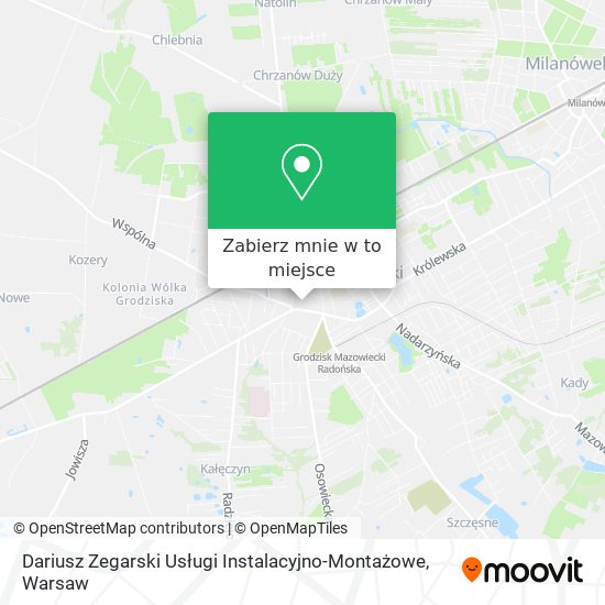 Mapa Dariusz Zegarski Usługi Instalacyjno-Montażowe