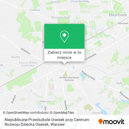 Mapa Niepubliczne Przedszkole Osesek przy Centrum Rozwoju Dziecka Osesek